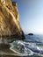 Goddess Afroditi birthplace. Large stone in the sea. Tourist travel destination landmark in Paphos, Cyprus.