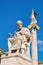 goddess Athena, Apollo and Plato, statues in the center of Athens