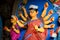 Goddess Devi Durga idol is under preparation for upcoming Durga Puja festival at a potter\'s studio in Kolkata. It is biggest