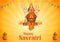 Goddess Durga in Happy Durga Puja Subh Navratri Indian religious header banner background