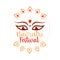 Goddess durga happy navratri indian flat style icon