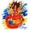 Goddess Durga in Subho Bijoya Happy Dussehra background