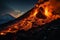 Goddess of Fire: A Spectacular Night Panorama of Lava Spewing fr