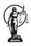 The goddess of justice Themis symbol, logo. Vector illustration.