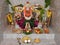 Goddess Lakshmi Statue Decoration using flower and gold jewellery during festival of Vara Mahalakshmi Festival. Varalakshmi Vratam
