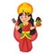 Goddess Lakshmi of vector graphic illustration