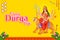 Goddess Sherawali Maa in Happy Durga Puja Subh Navratri Indian religious festival background