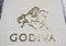Godiva logo on store wall