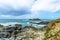 Godrevy point lighthouse and coastline at Cornwall