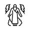 gods ancient greece line icon vector illustration