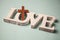 Gods love. wooden cross