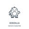 godzilla icon vector from fantastic characters collection. Thin line godzilla outline icon vector illustration