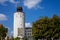 Goerlitz, Germany, 04 September 2021: gothic renaissance massive Thick Tower or Dicker Turm with Sandstone Relief at Marienplatz