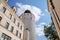 Goerlitz, Germany, 04 September 2021: gothic renaissance massive Thick Tower or Dicker Turm with Sandstone Relief at Marienplatz