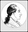 Goethe, Vintage Engraved Illustration Portrait -young goethe