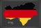 Goettingen City map with German national flag illustration