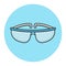 Goggles Glasses Safety. Laboratory Chemistry Science. Filled Icon Vector Design