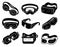 Goggles icons set, simple style