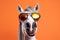 goggles portrait background fun animal smile horse colourful mammal funny sunglasses. Generative AI.