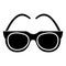 Goggles - sunglasses icon, vector illustration, black sign on isolated background