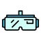 Goggles visual icon vector flat