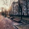 Gogol boulevard - walking street in Moscow city center in early winter