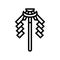 gohei wand shintoism line icon vector illustration