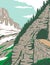 Going-to-the-Sun Road in Eastside tunnel and Mt. Reynolds Glacier National Park Montana United States WPA Poster Art