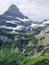 Going to the Sun Road, View of Landscape, snow fields In Glacier National Park around Logan Pass, Hidden Lake, Highline Trail, whi