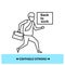 Going to work icon. Employee returning back in office simple vector illustration