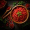 Goji banner. Bowl full of goji berries. Close-up food photography background