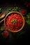 Goji banner. Bowl full of goji berries. Close-up food photography background