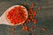 Goji berries on wood Herbal healthy food, source of vitamin C