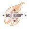 Goji berry organic ingredient label, menu or product