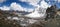 Gokyo lake Ngozumpa glacier view from Renjo La pass Nepal.