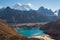 Gokyo lake view from Renjo la pass, Everest base camp trekking route in Nepal