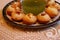 Gol gappe with spicy mint water