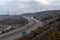 Golbasi, Ankara, Turkey - February 26 2022: Highway  among hills