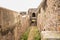 Golconda Fort Corridor Old Historical in India Area Background stock photograph