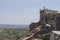 Golconda fort ruins contrasting with Hyderabad City