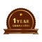 Gold 1 year Guarantee label, badge, symbol, mark, emblem
