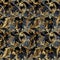 Gold 3d Baroque seamless pattern with shadows