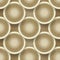 Gold 3d circles seamless pattern. Vector ornamental background. Surface repeat Deco backdrop. Tiled round 3d golden mandalas.