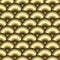 Gold 3d circles seamless pattern. Vector ornamental golden background. Surface repeat trendy Deco backdrop. Tiled round 3d gold