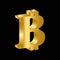 Gold 3D luxury bitcoin currency symbol vector