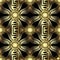Gold 3d modern 3d greek vector seamless pattern. Abstract geometric ornamental background. Greek key meanders ornament. Repeat vi