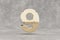 Gold 3d number 9. Glossy golden number on concrete background. 3d rendered digit