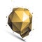 Gold 3D vector abstract design object, polygonal complicated fig