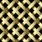 Gold 3d wicker vector seamless pattern. Surface ornamental braided stripes background. Textured grunge repeat backdrop