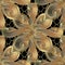 Gold abstract floral 3d vector seamless pattern. Ornamental grid